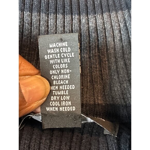 Inc Zip-Up Ribbed Knit Cardigan Sweater Size L Black - Picture 9 of 11